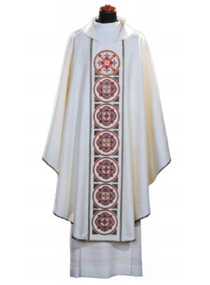 Cream Embroidered Chasuble W7079