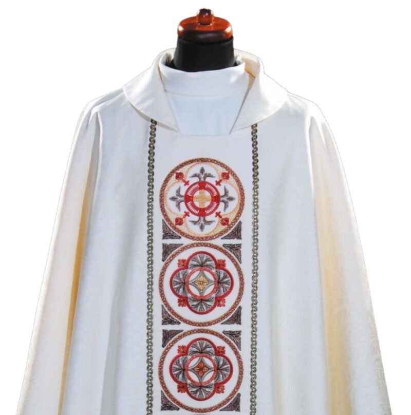 Cream Embroidered Chasuble W70791