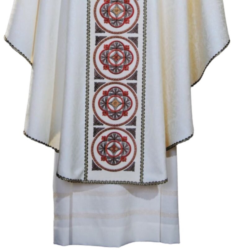 Cream Embroidered Chasuble W70792