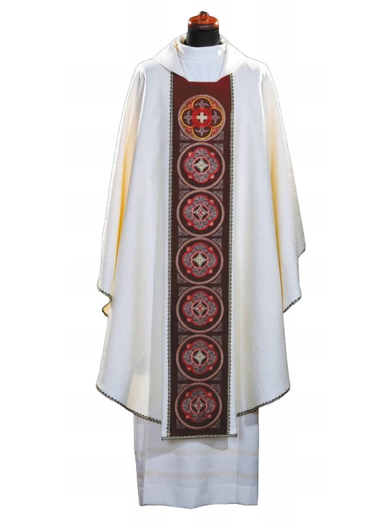 Cream Embroidered Chasuble W7080