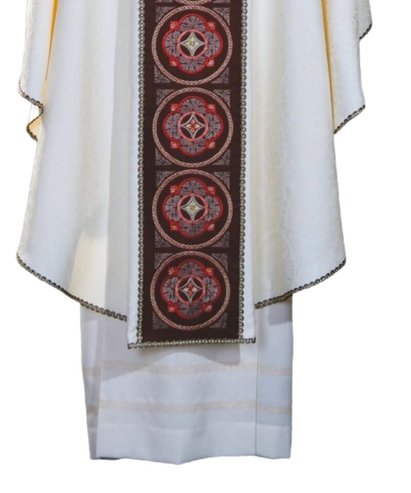 Cream Embroidered Chasuble W70802