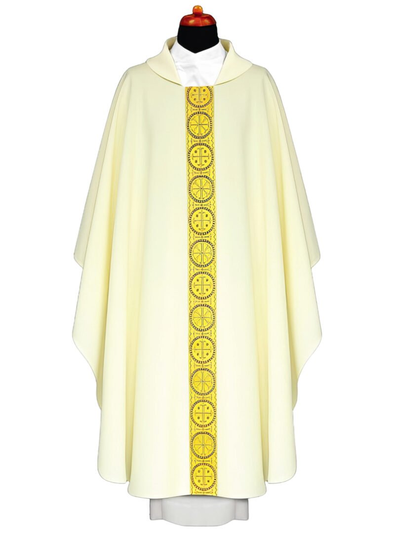 Cream Embroidered Chasuble W7081