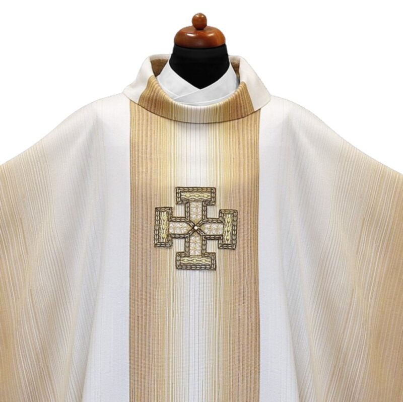 Cream Embroidered Chasuble W70821