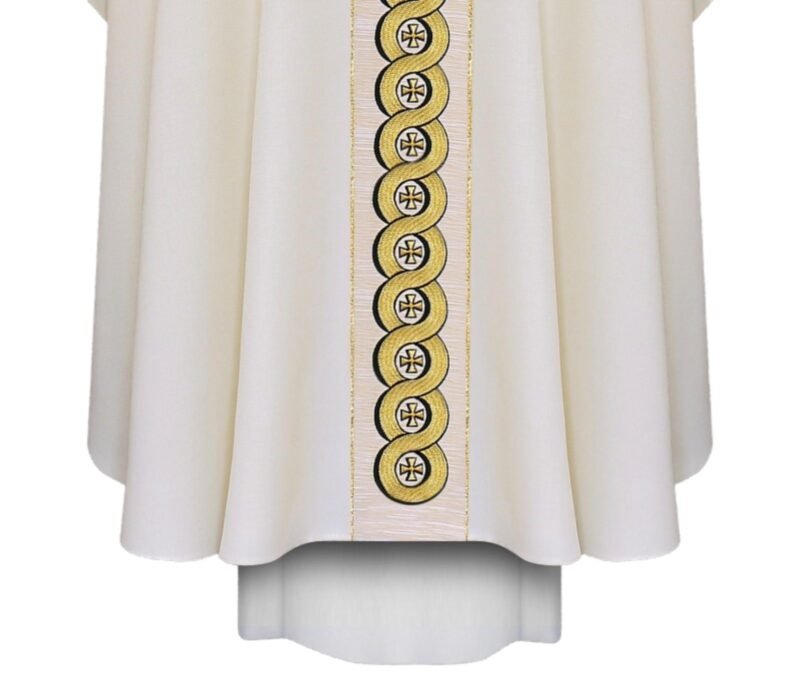 Cream Embroidered Chasuble W70832