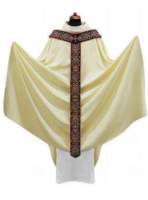 Cream Embroidered Chasuble W7084