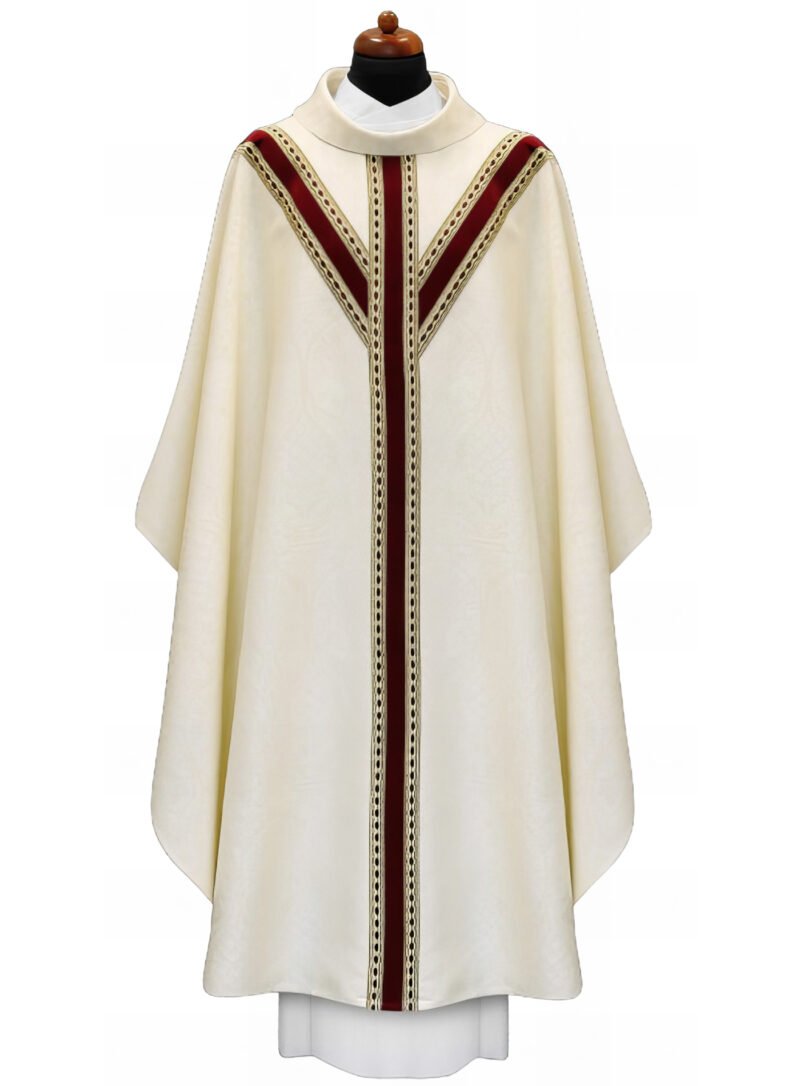 Cream Embroidered Chasuble W7086