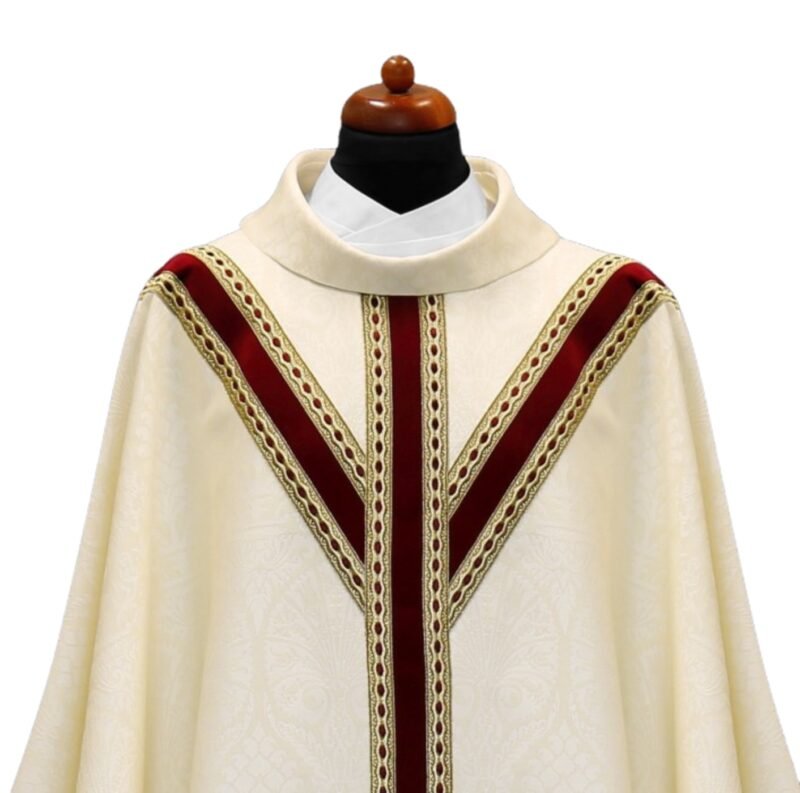 Cream Embroidered Chasuble W70861