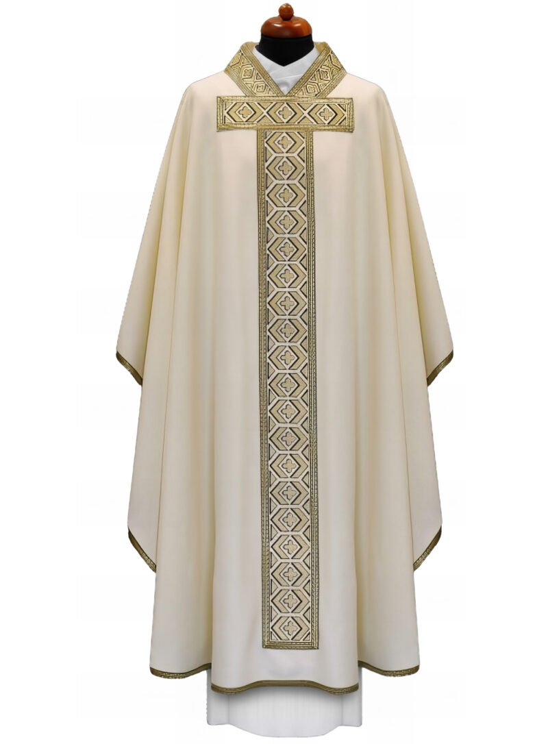 Cream Embroidered Chasuble W7087