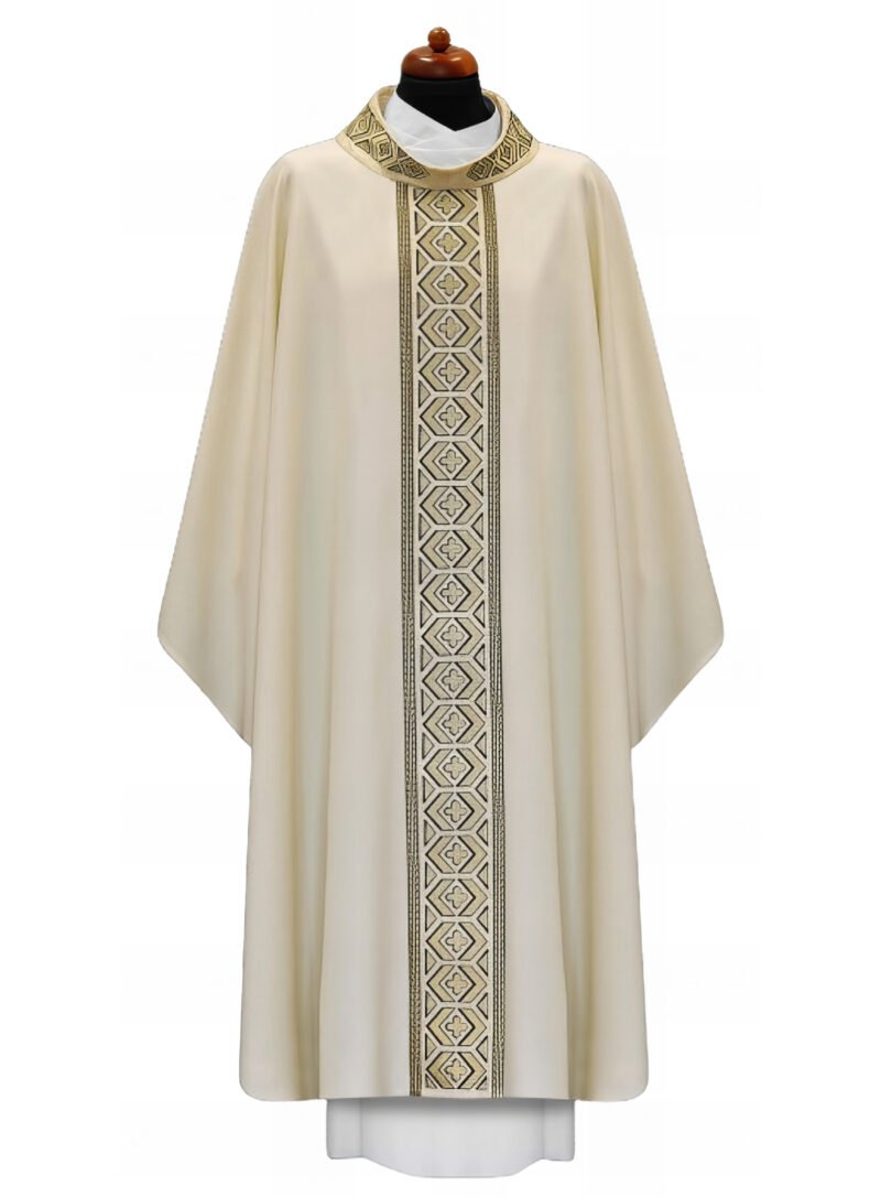 Cream Embroidered Chasuble W7088