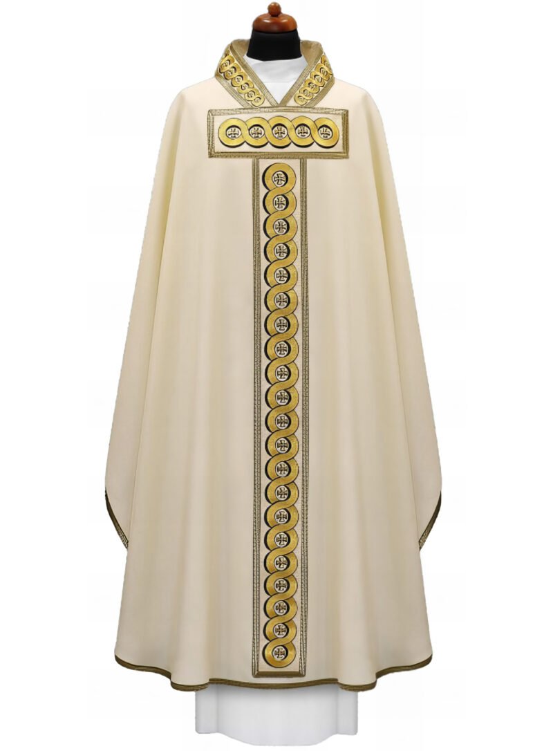 Cream Embroidered Chasuble W7089