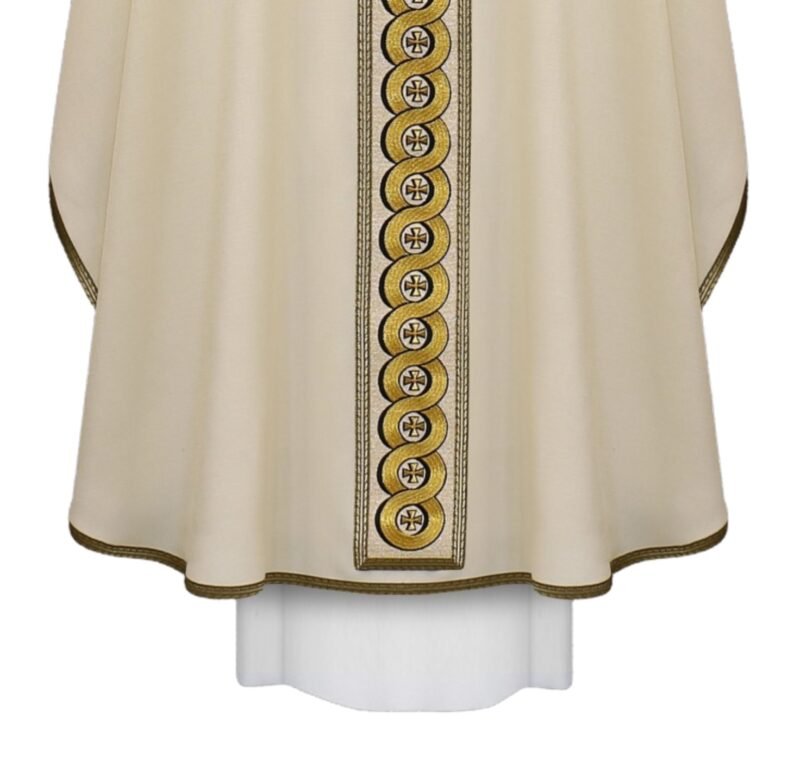 Cream Embroidered Chasuble W70892