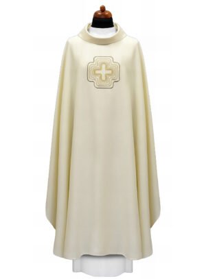 Cream Embroidered Chasuble W7090