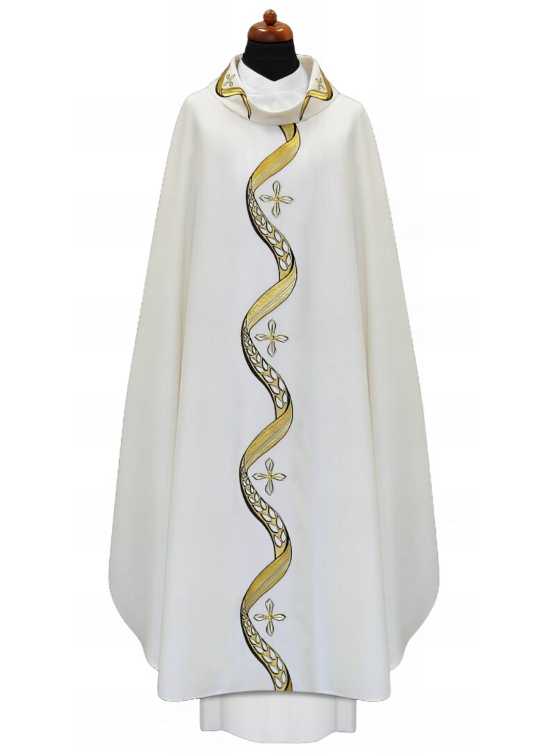 Cream Embroidered Chasuble W7091
