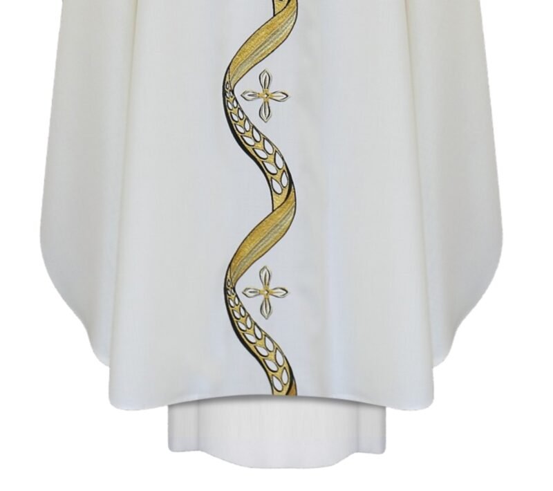 Cream Embroidered Chasuble W70912