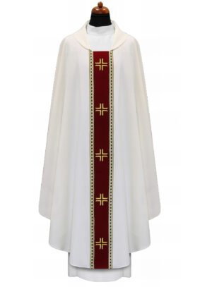 Cream Embroidered Chasuble W7092