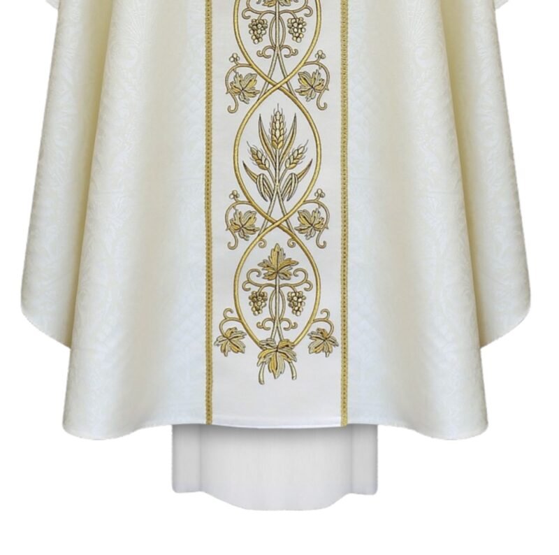 Cream Embroidered Chasuble W70932