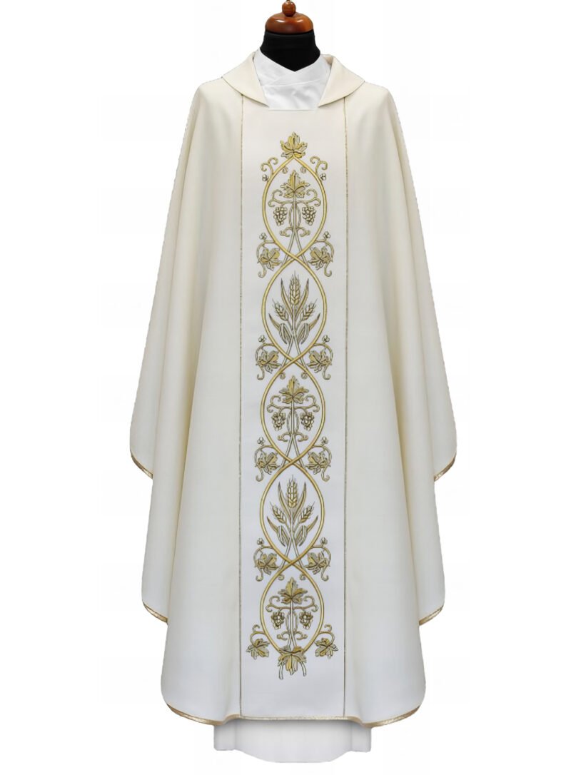 Cream Embroidered Chasuble W7094