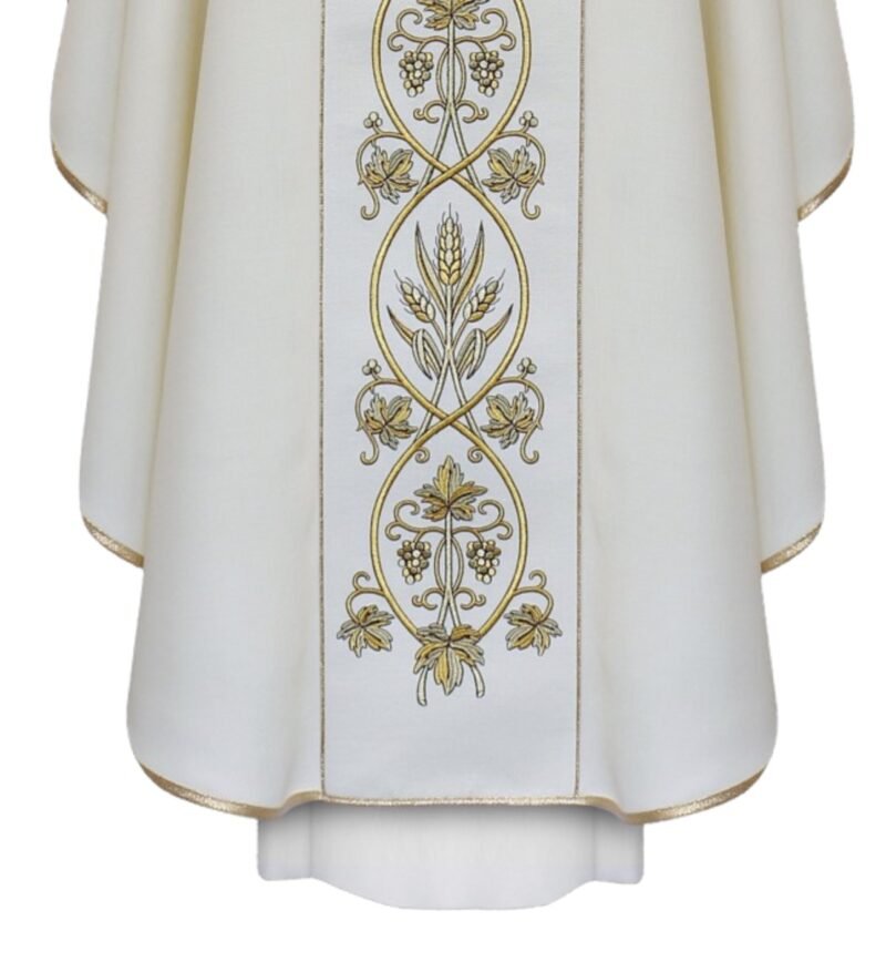 Cream Embroidered Chasuble W70942