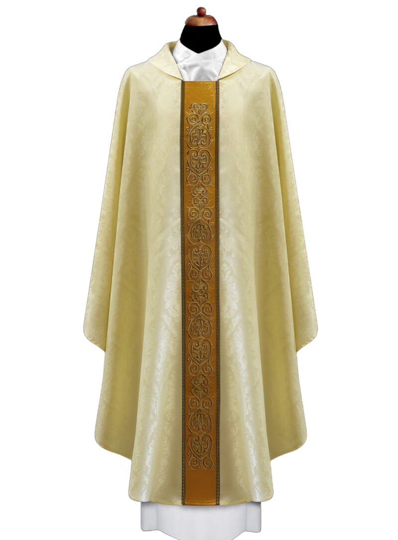 Cream Embroidered Chasuble W7095