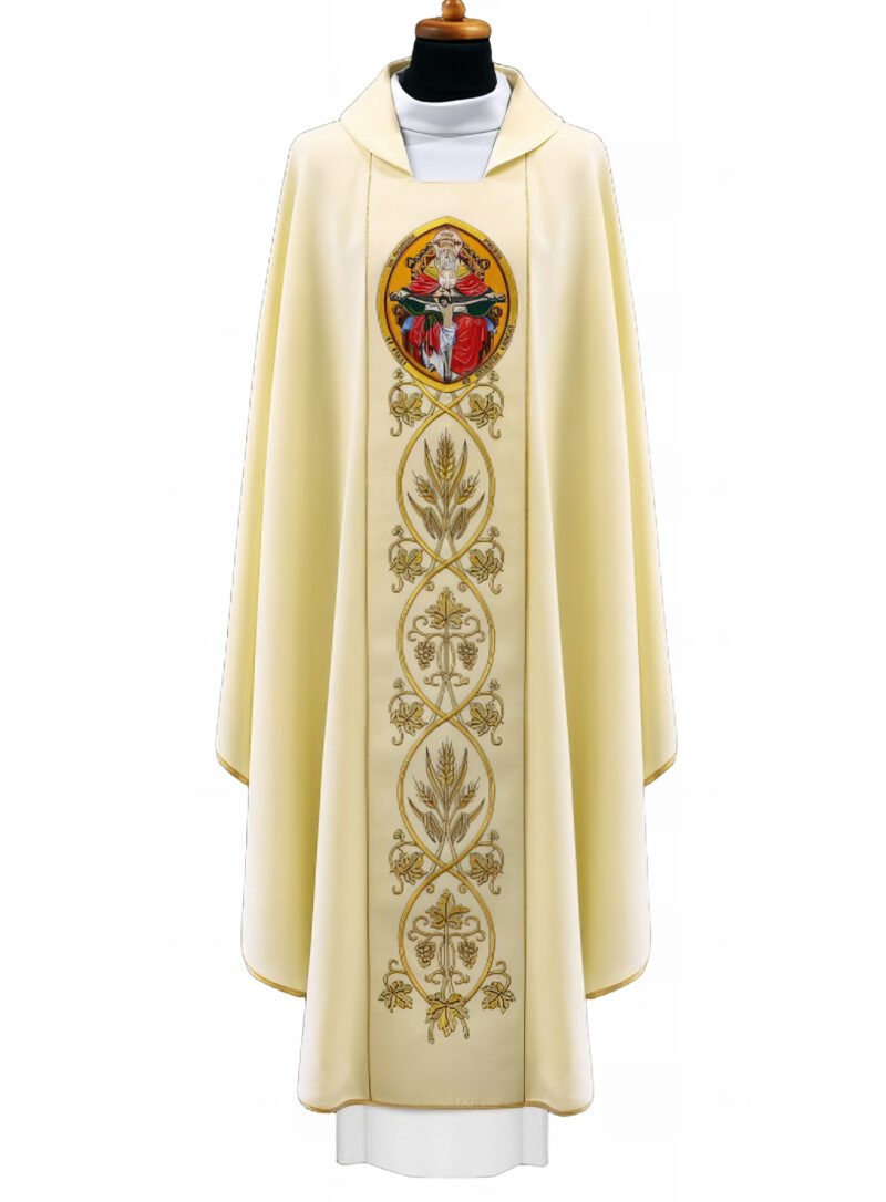 Cream Embroidered Chasuble W7096