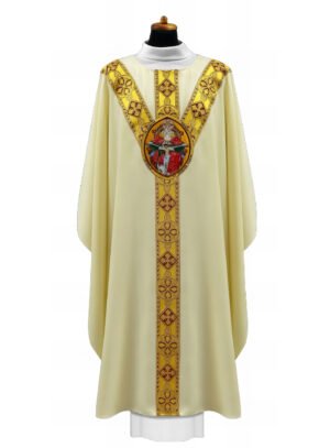 Cream Embroidered Chasuble W7097
