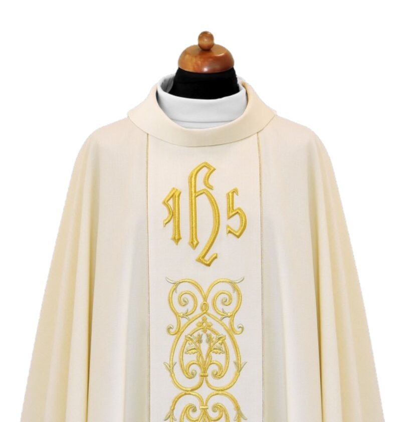 Cream Embroidered Chasuble W71001
