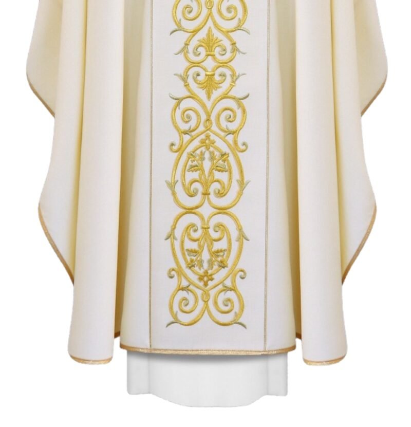Cream Embroidered Chasuble W71002