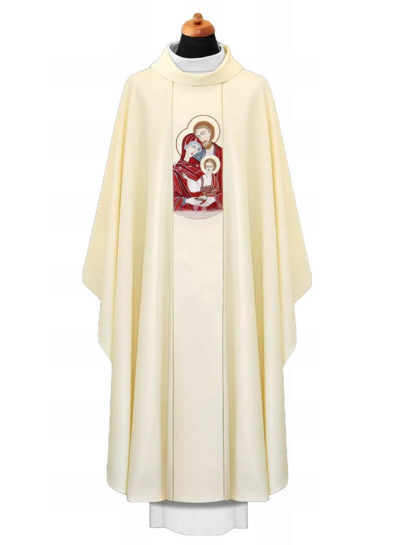 Cream Embroidered Chasuble W7101