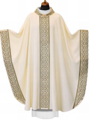 Cream Embroidered Chasuble W7102