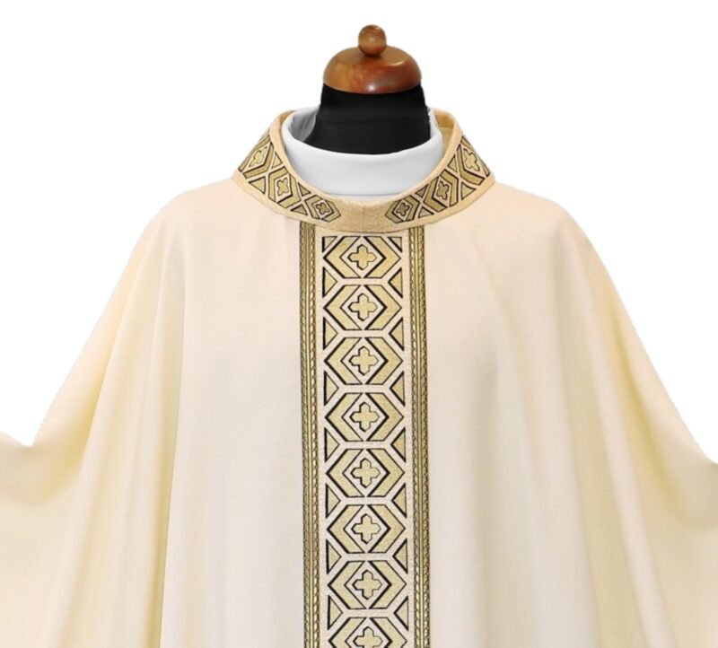 Cream Embroidered Chasuble W71021