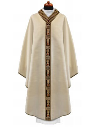 Cream Embroidered Chasuble W7104