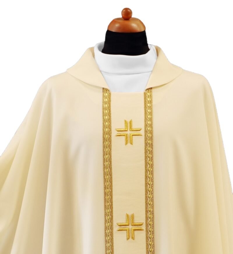 Cream Embroidered Chasuble W71051