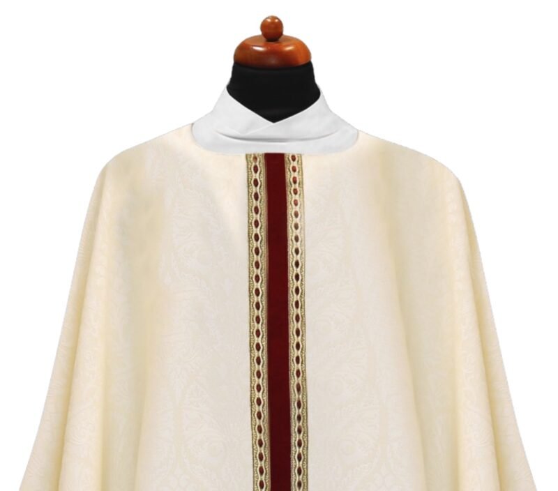 Cream Embroidered Chasuble W71061