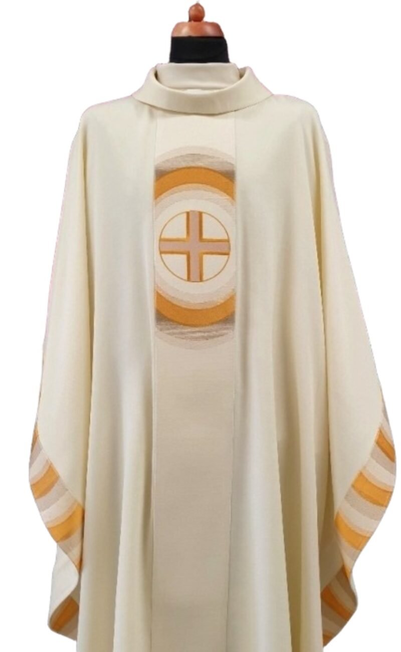 Cream Embroidered Chasuble W71072