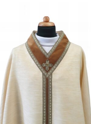 Cream Embroidered Chasuble W7109