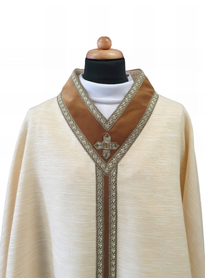 Cream Embroidered Chasuble W7109