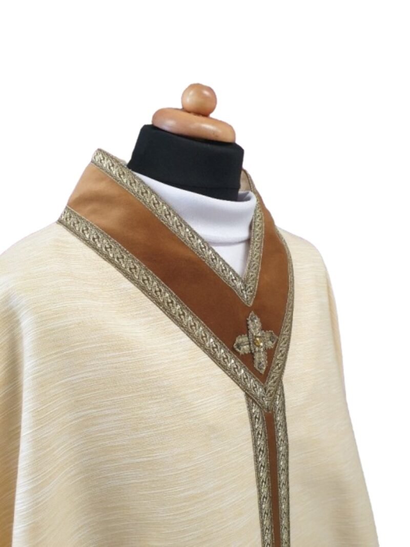 Cream Embroidered Chasuble W71091