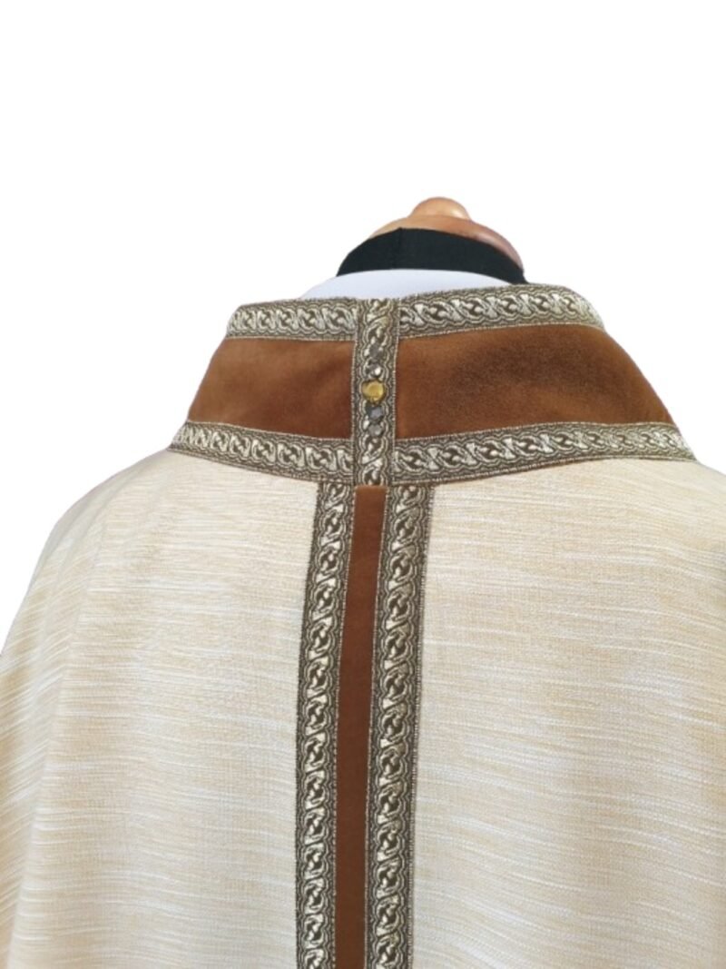 Cream Embroidered Chasuble W71093