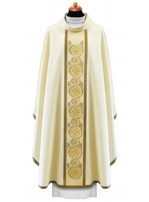 Cream Embroidered Chasuble W7110
