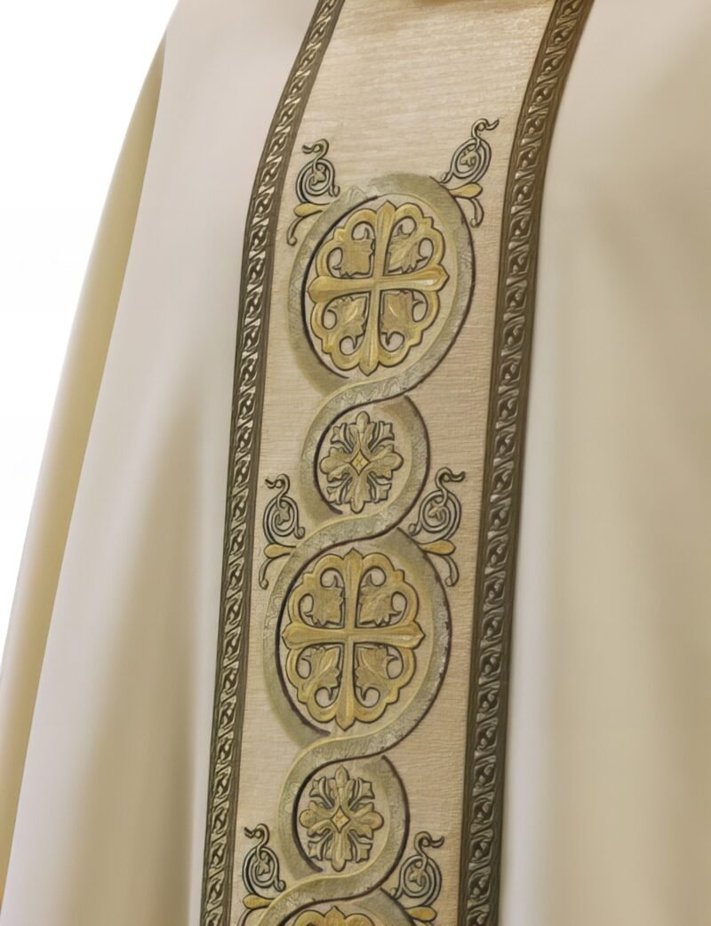 Cream Embroidered Chasuble W71103