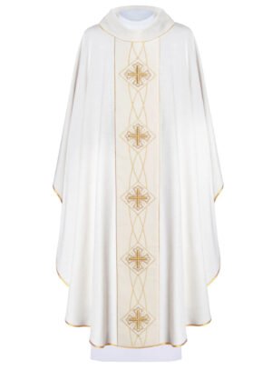 Ecru Embroidered Chasuble W7113