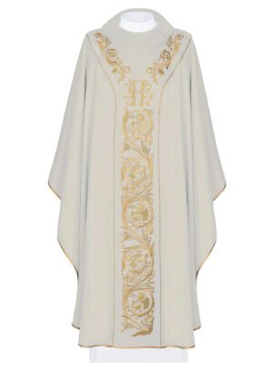 Ecru Embroidered Chasuble W7114