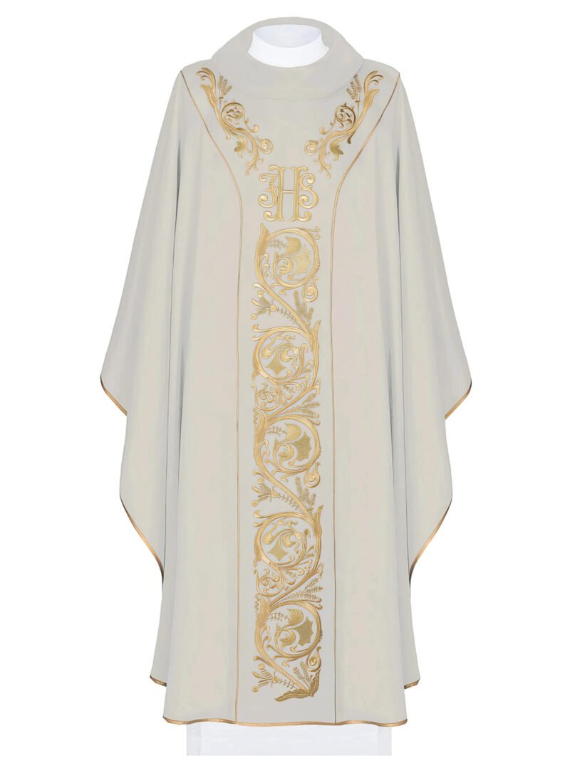 Ecru Embroidered Chasuble W7114