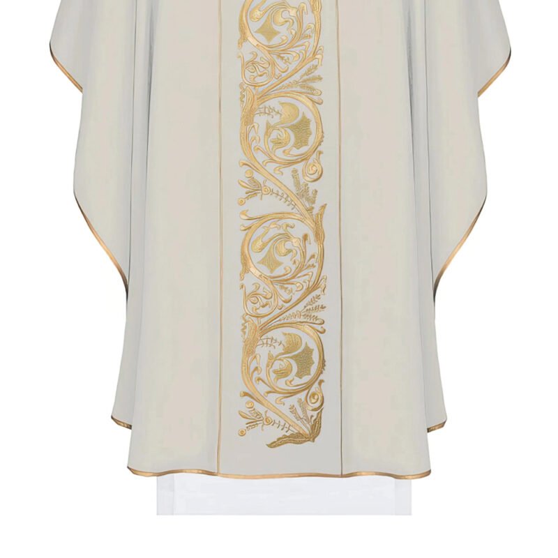 Ecru Embroidered Chasuble W71142