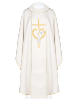 Ecru Embroidered Chasuble W7115