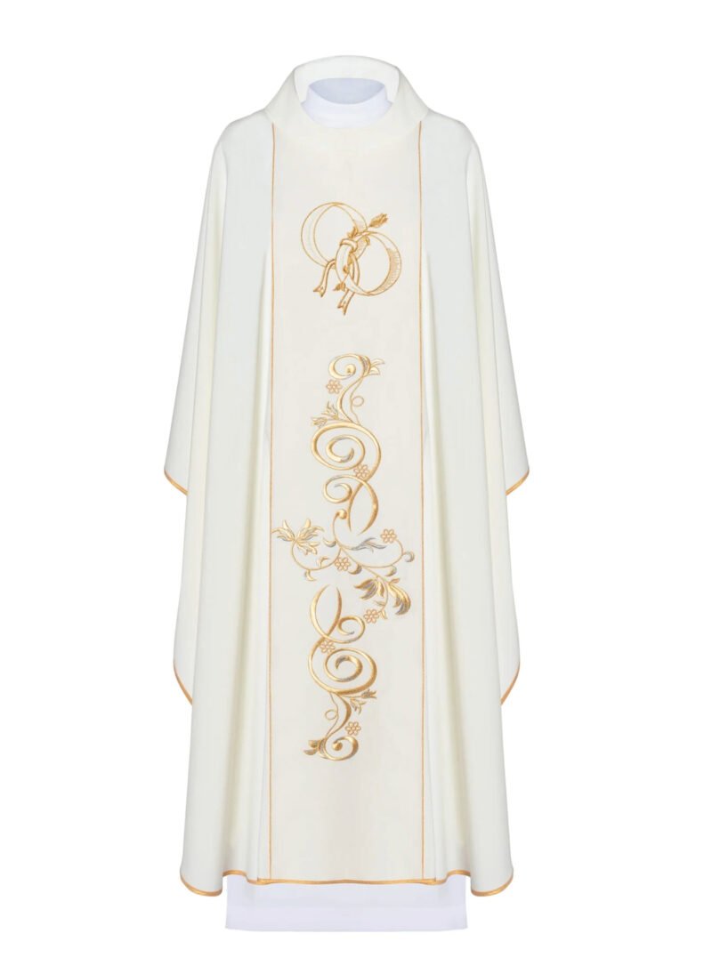 Ecru Embroidered Chasuble W7116