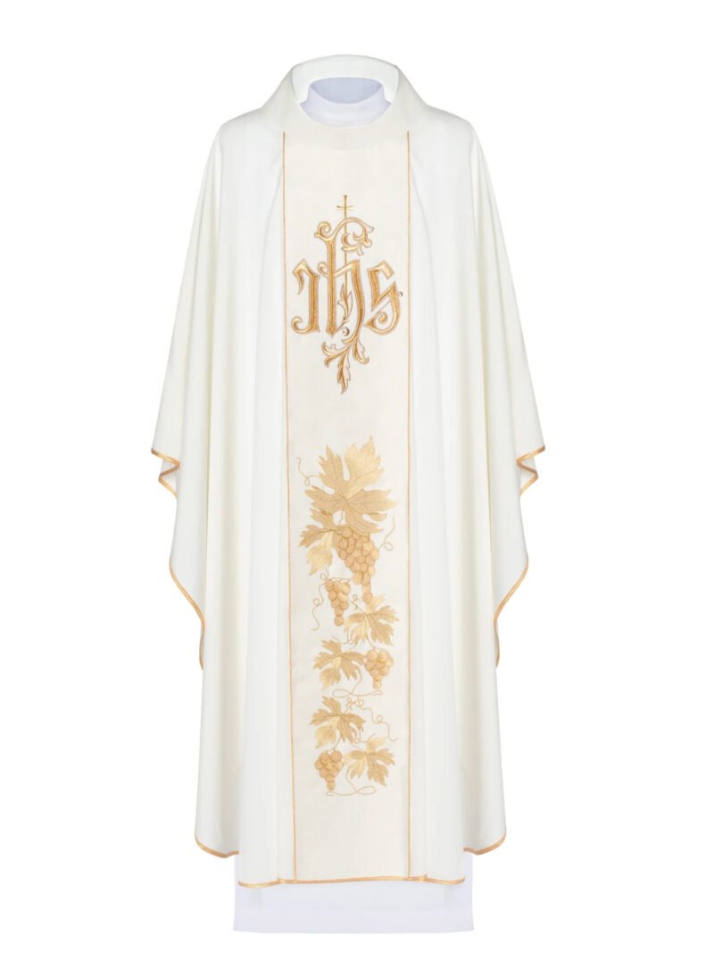 Ecru Embroidered Chasuble W7118