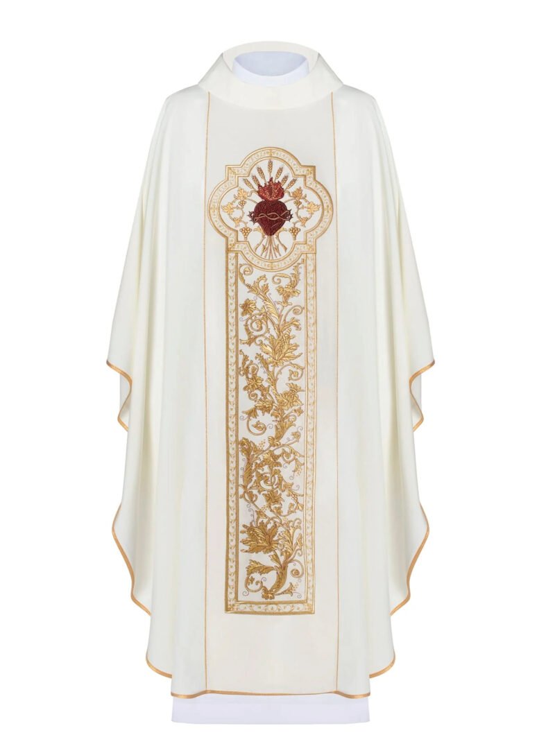 Ecru Embroidered Chasuble W7119