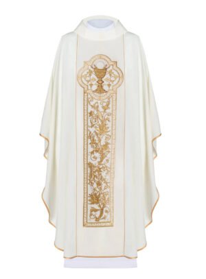 Ecru Embroidered Chasuble W7122