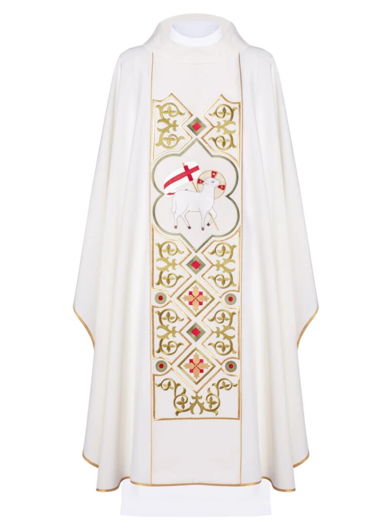 Ecru Embroidered Chasuble W7123